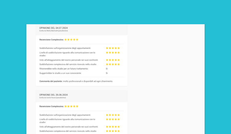 Prenotazione online - Introduzione pseudonimo per le recensioni