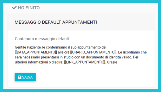 Come impostare il messaggio predefinito