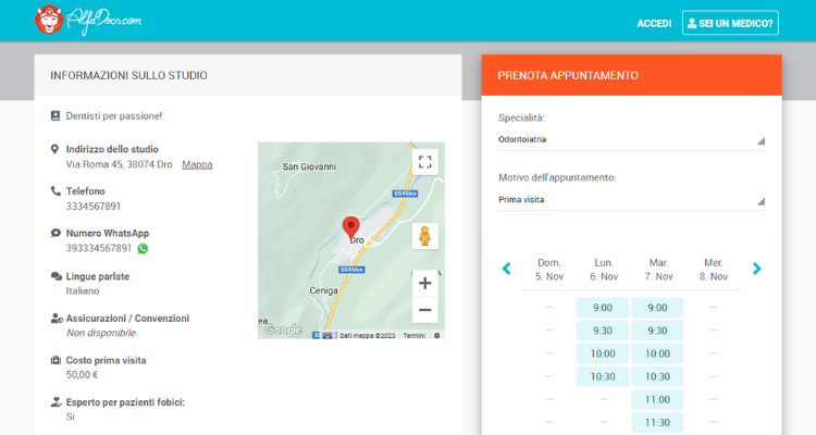 Modulo di Prenotazione Online di AlfaDocs