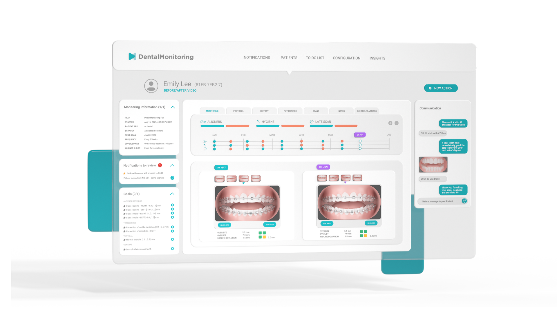Monitora in tempo reale l'evoluzione clinica di ciascun paziente.